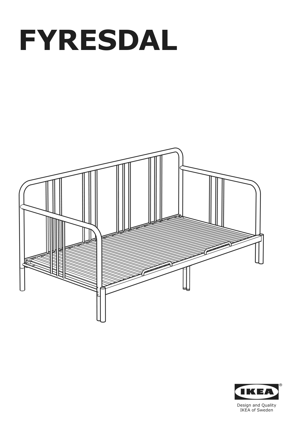 Assembly instructions for IKEA Fyresdal daybed frame black | Page 1 - IKEA FYRESDAL daybed with 2 mattresses 994.280.98