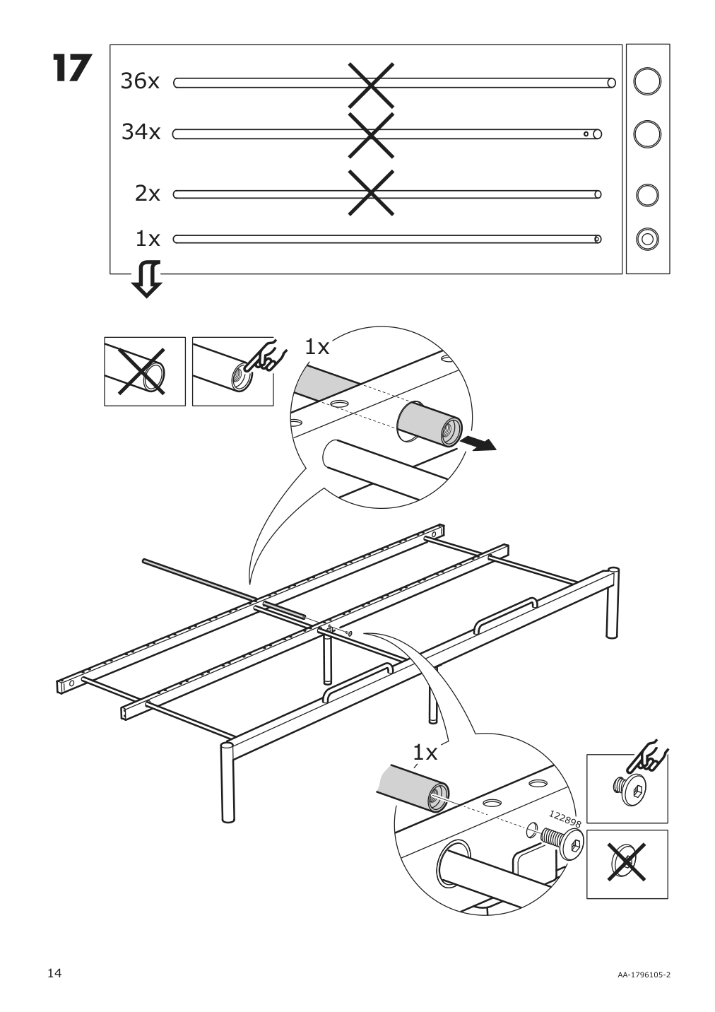 Assembly instructions for IKEA Fyresdal daybed frame black | Page 14 - IKEA FYRESDAL daybed with 2 mattresses 994.280.98