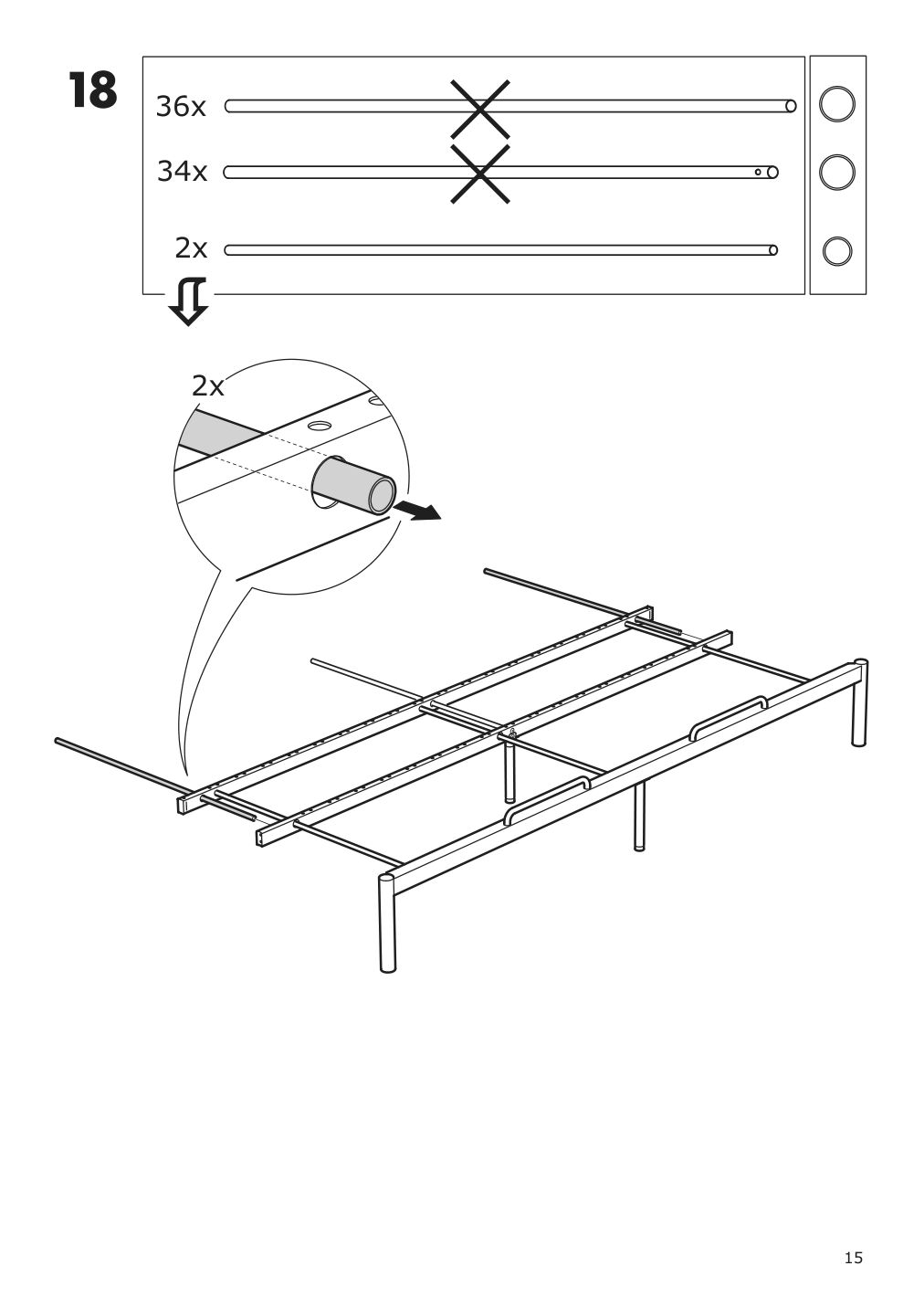 Assembly instructions for IKEA Fyresdal daybed frame black | Page 15 - IKEA FYRESDAL daybed with 2 mattresses 994.280.98