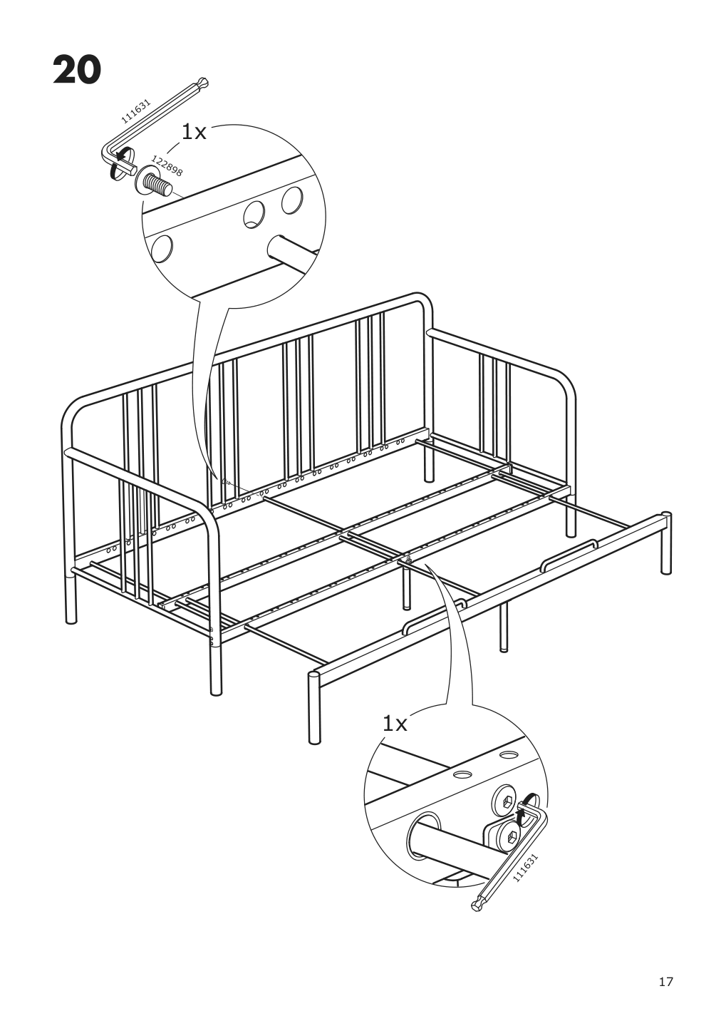 Assembly instructions for IKEA Fyresdal daybed frame black | Page 17 - IKEA FYRESDAL daybed with 2 mattresses 994.280.98