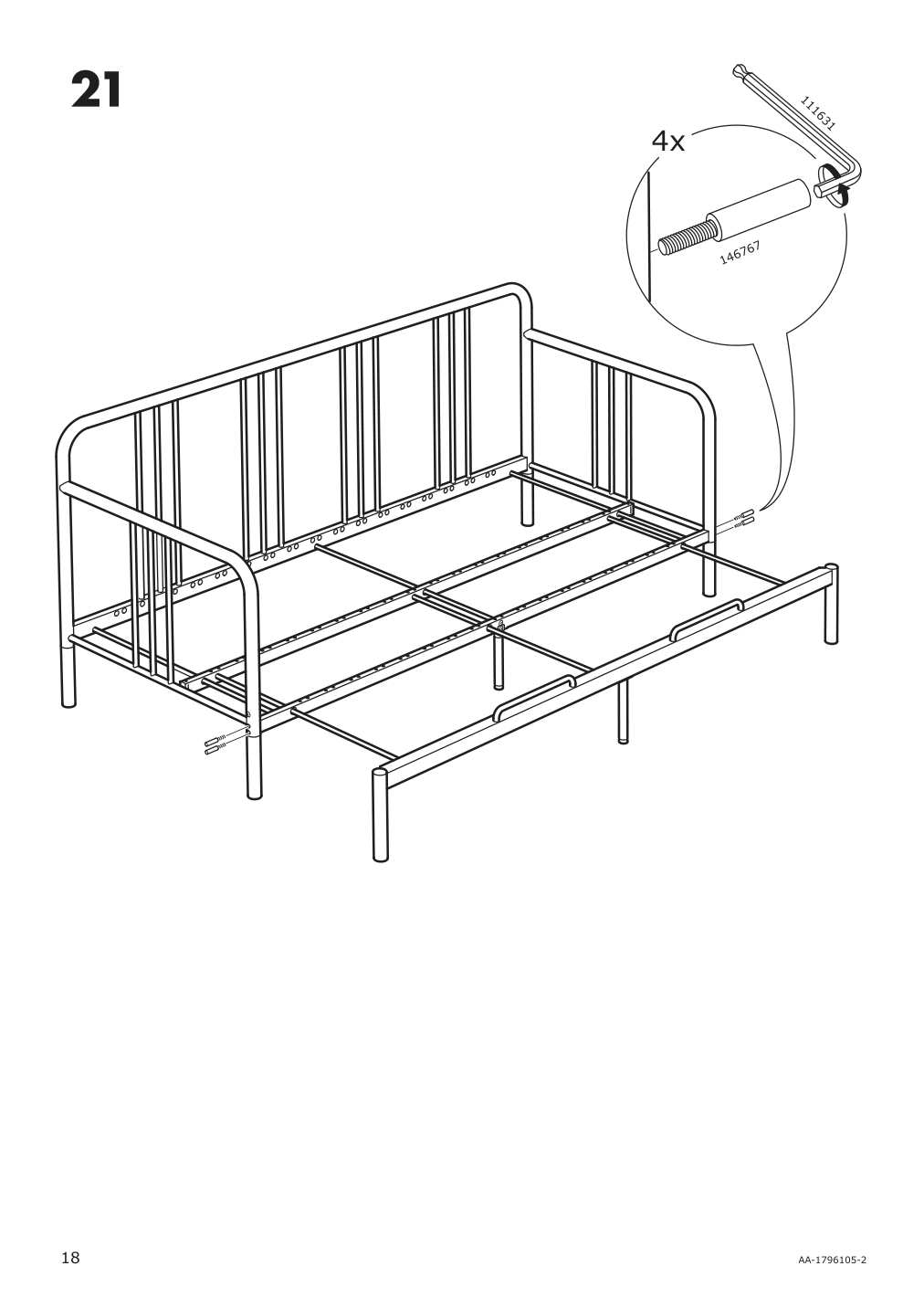 Assembly instructions for IKEA Fyresdal daybed frame black | Page 18 - IKEA FYRESDAL daybed with 2 mattresses 994.280.98