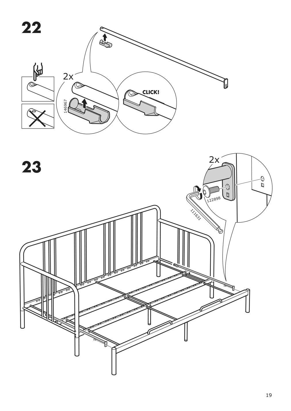 Assembly instructions for IKEA Fyresdal daybed frame black | Page 19 - IKEA FYRESDAL daybed with 2 mattresses 994.280.98