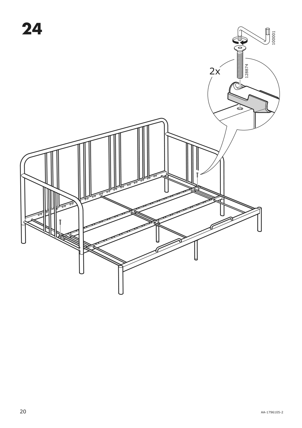 Assembly instructions for IKEA Fyresdal daybed frame black | Page 20 - IKEA FYRESDAL daybed with 2 mattresses 994.280.98