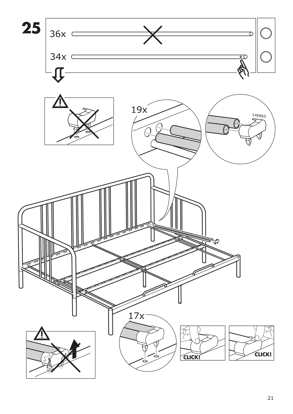 Assembly instructions for IKEA Fyresdal daybed frame black | Page 21 - IKEA FYRESDAL daybed with 2 mattresses 994.280.98