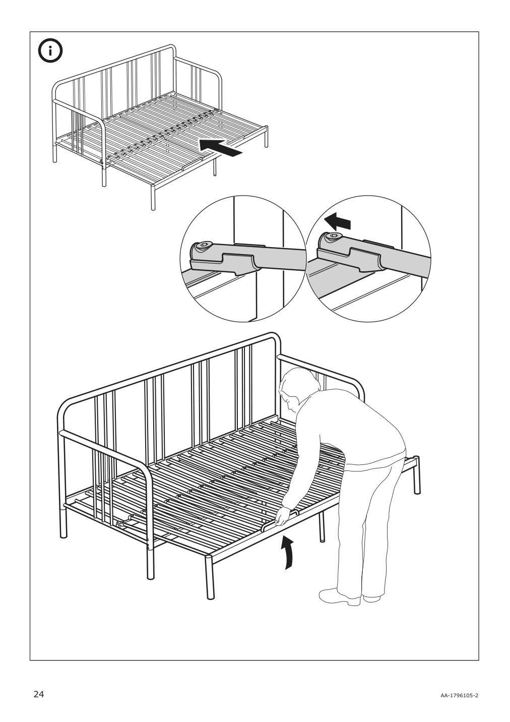 Assembly instructions for IKEA Fyresdal daybed frame black | Page 24 - IKEA FYRESDAL daybed with 2 mattresses 994.280.98