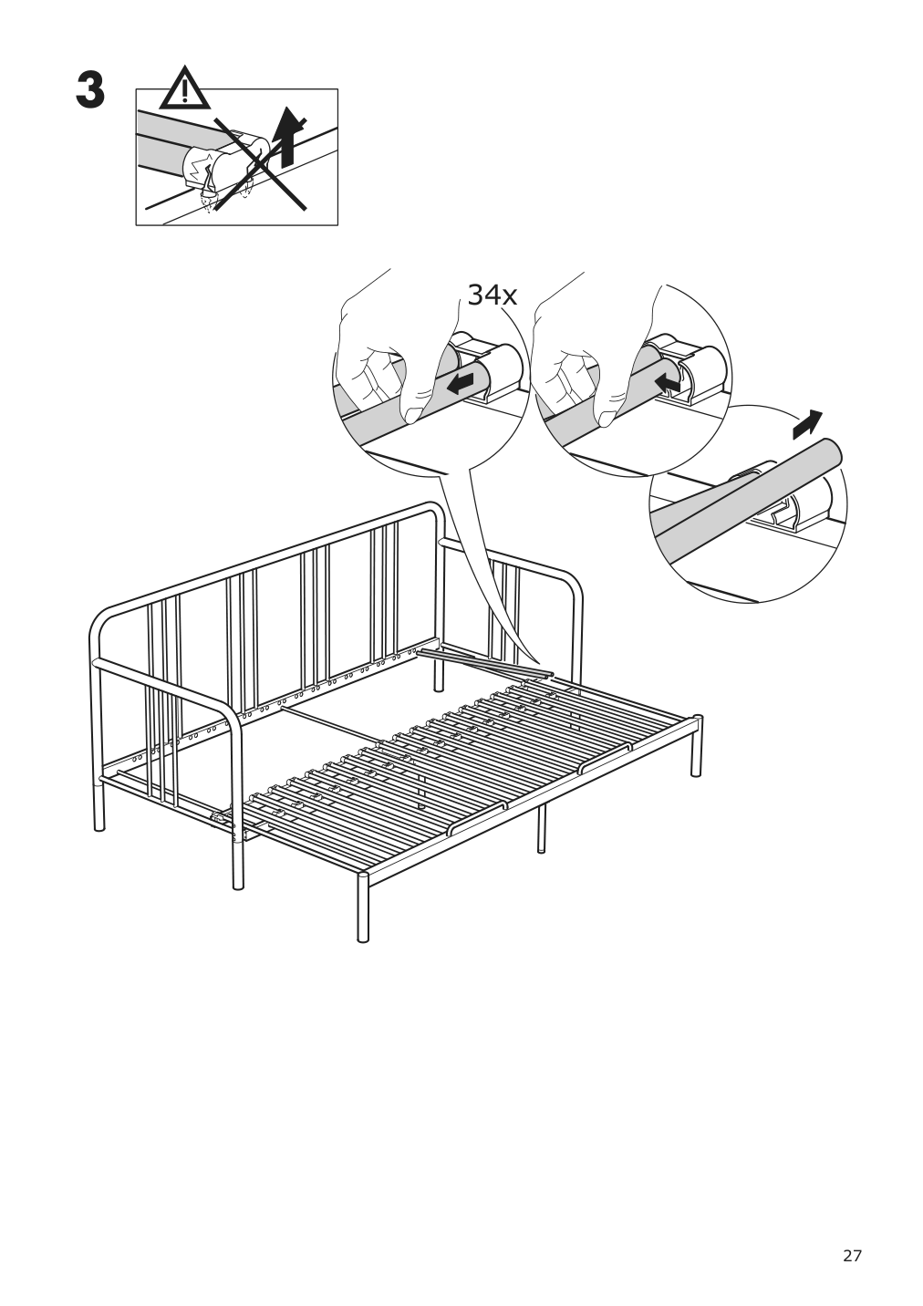 Assembly instructions for IKEA Fyresdal daybed frame black | Page 27 - IKEA FYRESDAL daybed with 2 mattresses 994.280.98