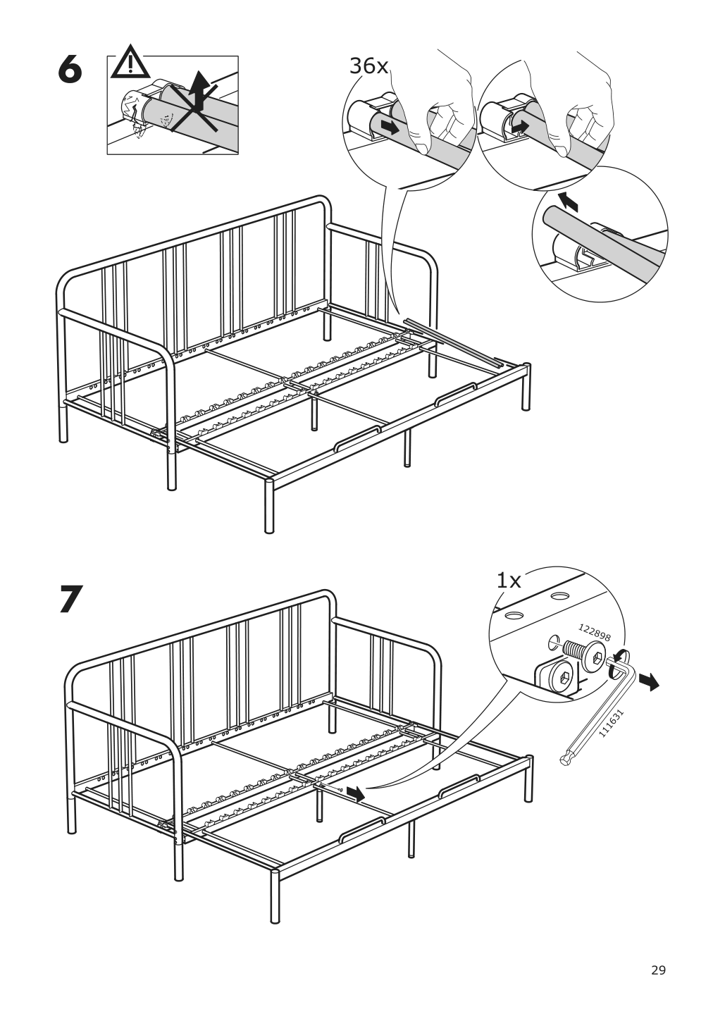 Assembly instructions for IKEA Fyresdal daybed frame black | Page 29 - IKEA FYRESDAL daybed with 2 mattresses 994.280.98