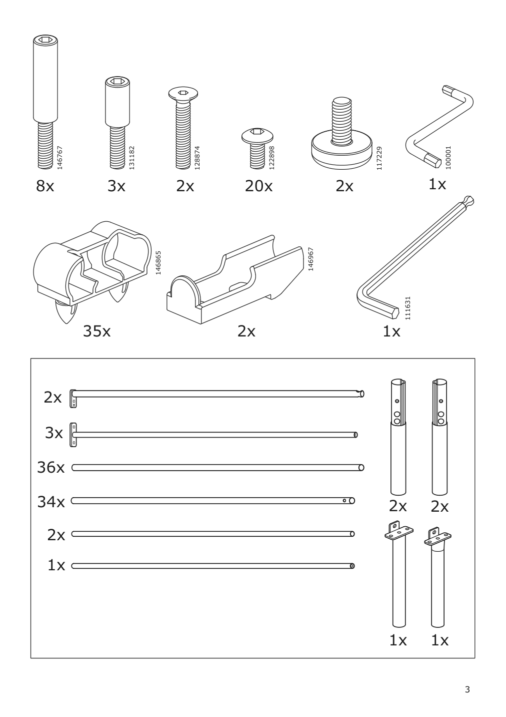 Assembly instructions for IKEA Fyresdal daybed frame black | Page 3 - IKEA FYRESDAL daybed with 2 mattresses 994.280.98