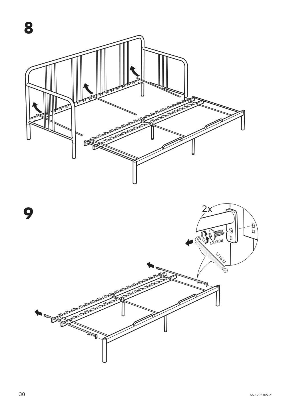 Assembly instructions for IKEA Fyresdal daybed frame black | Page 30 - IKEA FYRESDAL daybed with 2 mattresses 994.280.98