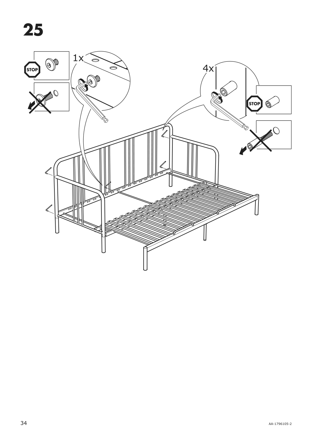 Assembly instructions for IKEA Fyresdal daybed frame black | Page 34 - IKEA FYRESDAL daybed with 2 mattresses 994.280.98