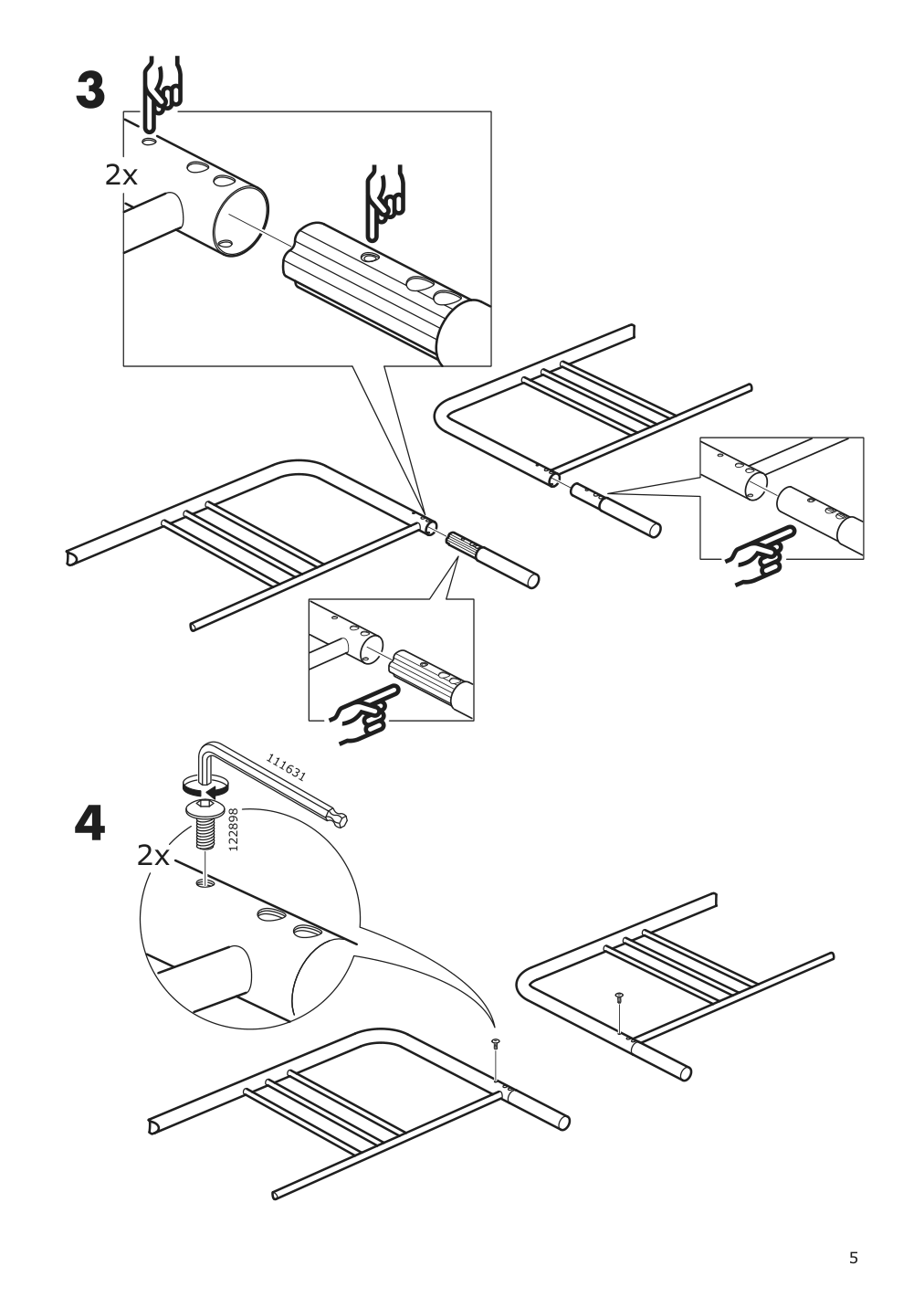 Assembly instructions for IKEA Fyresdal daybed frame black | Page 5 - IKEA FYRESDAL daybed with 2 mattresses 994.280.98