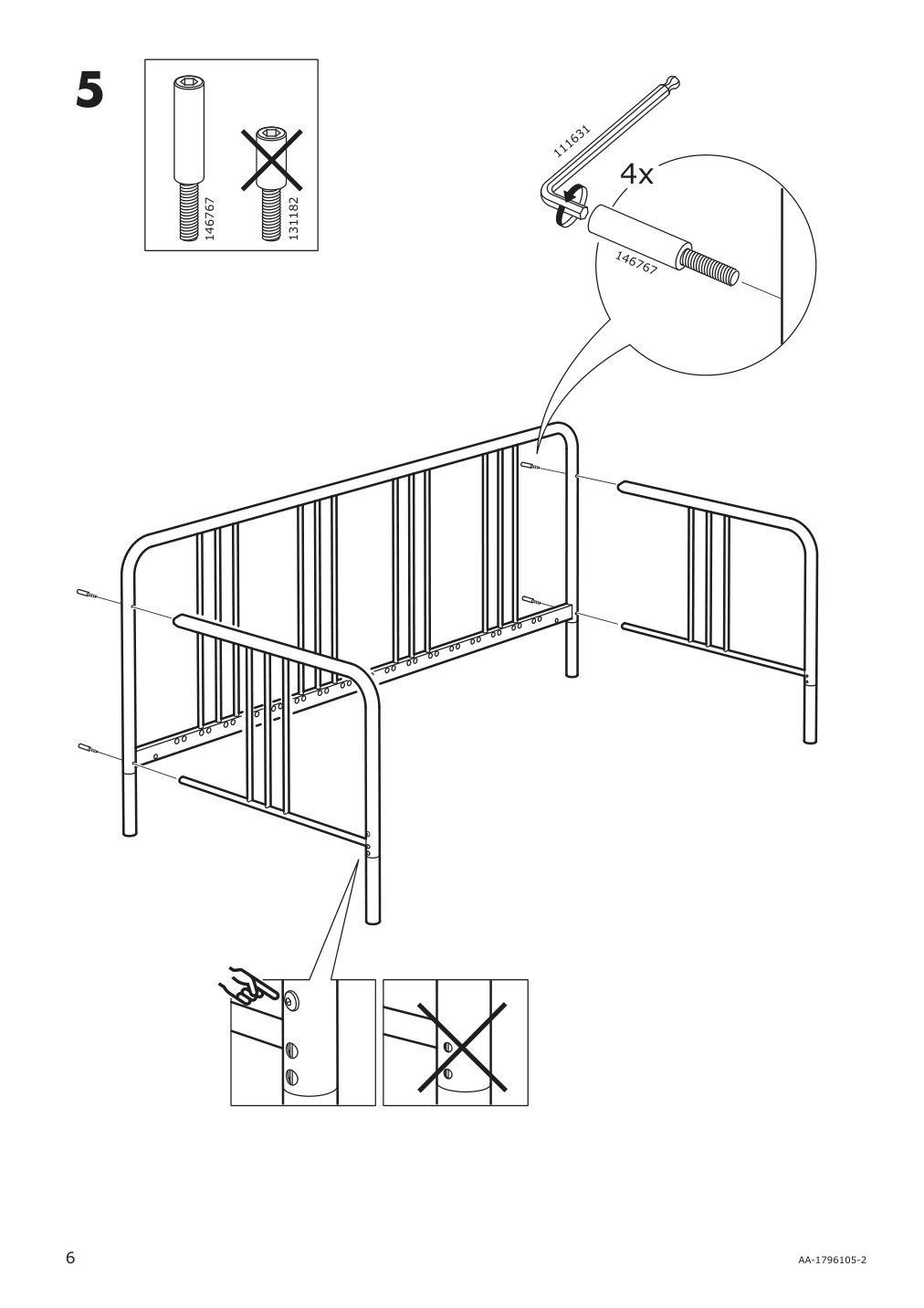 Assembly instructions for IKEA Fyresdal daybed frame black | Page 6 - IKEA FYRESDAL daybed with 2 mattresses 994.280.98