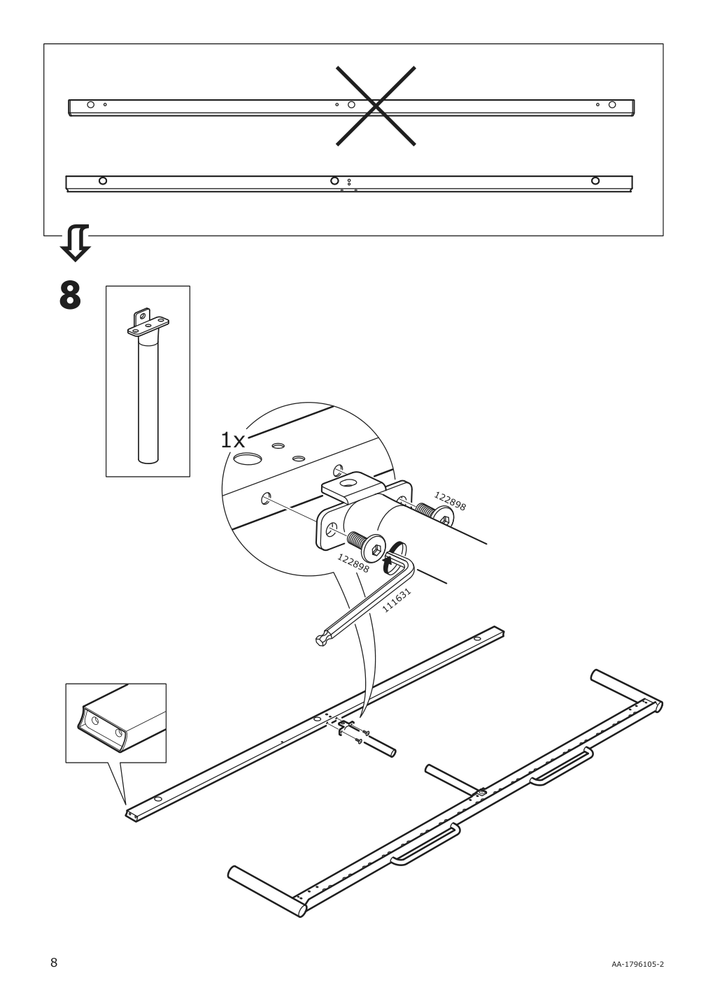 Assembly instructions for IKEA Fyresdal daybed frame black | Page 8 - IKEA FYRESDAL daybed with 2 mattresses 994.280.98