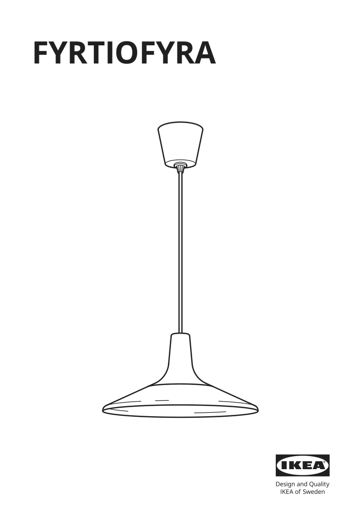 Assembly instructions for IKEA Fyrtiofyra pendant lamp white black | Page 1 - IKEA FYRTIOFYRA pendant lamp 505.272.69