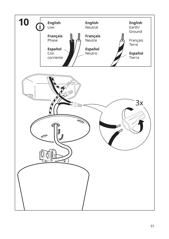 Assembly instructions for IKEA Fyrtiofyra pendant lamp white black | Page 11 - IKEA FYRTIOFYRA pendant lamp 505.272.69