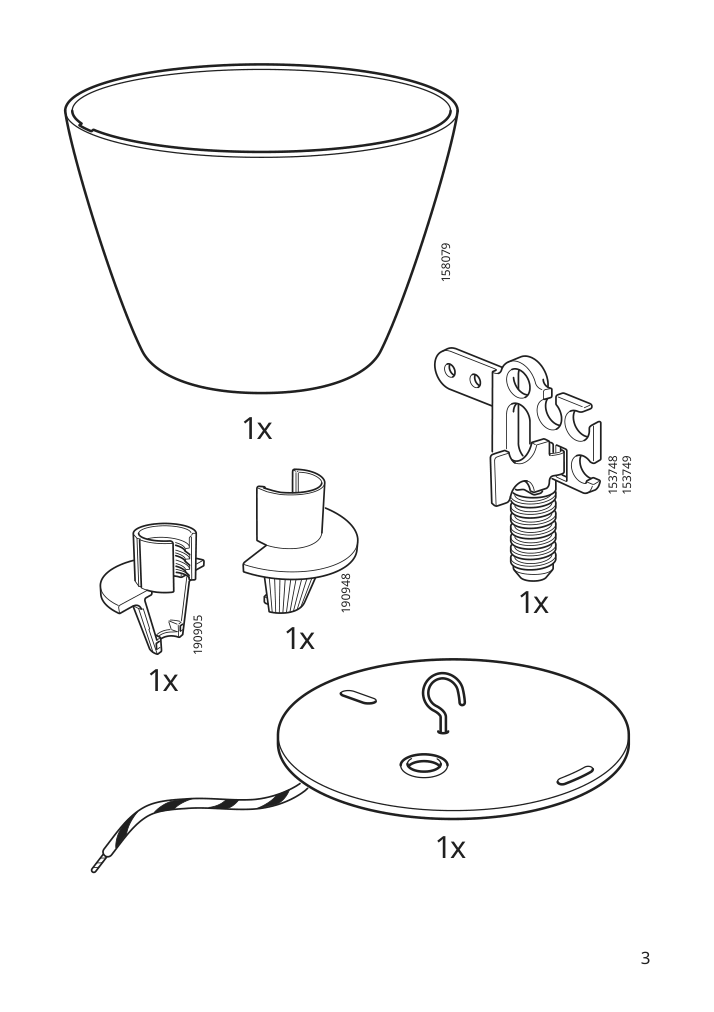 Assembly instructions for IKEA Fyrtiofyra pendant lamp white black | Page 3 - IKEA FYRTIOFYRA pendant lamp 505.272.69