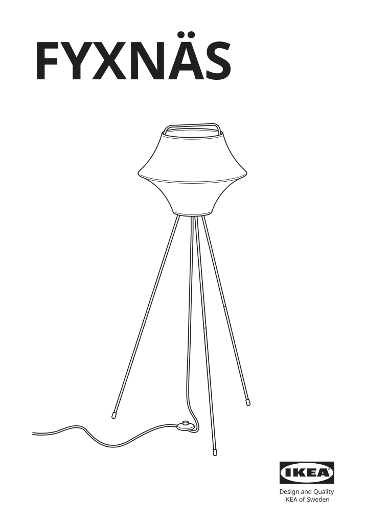 Assembly instructions for IKEA Fyxnaes floor lamp turquoise | Page 1 - IKEA FYXNÄS floor lamp 604.640.54