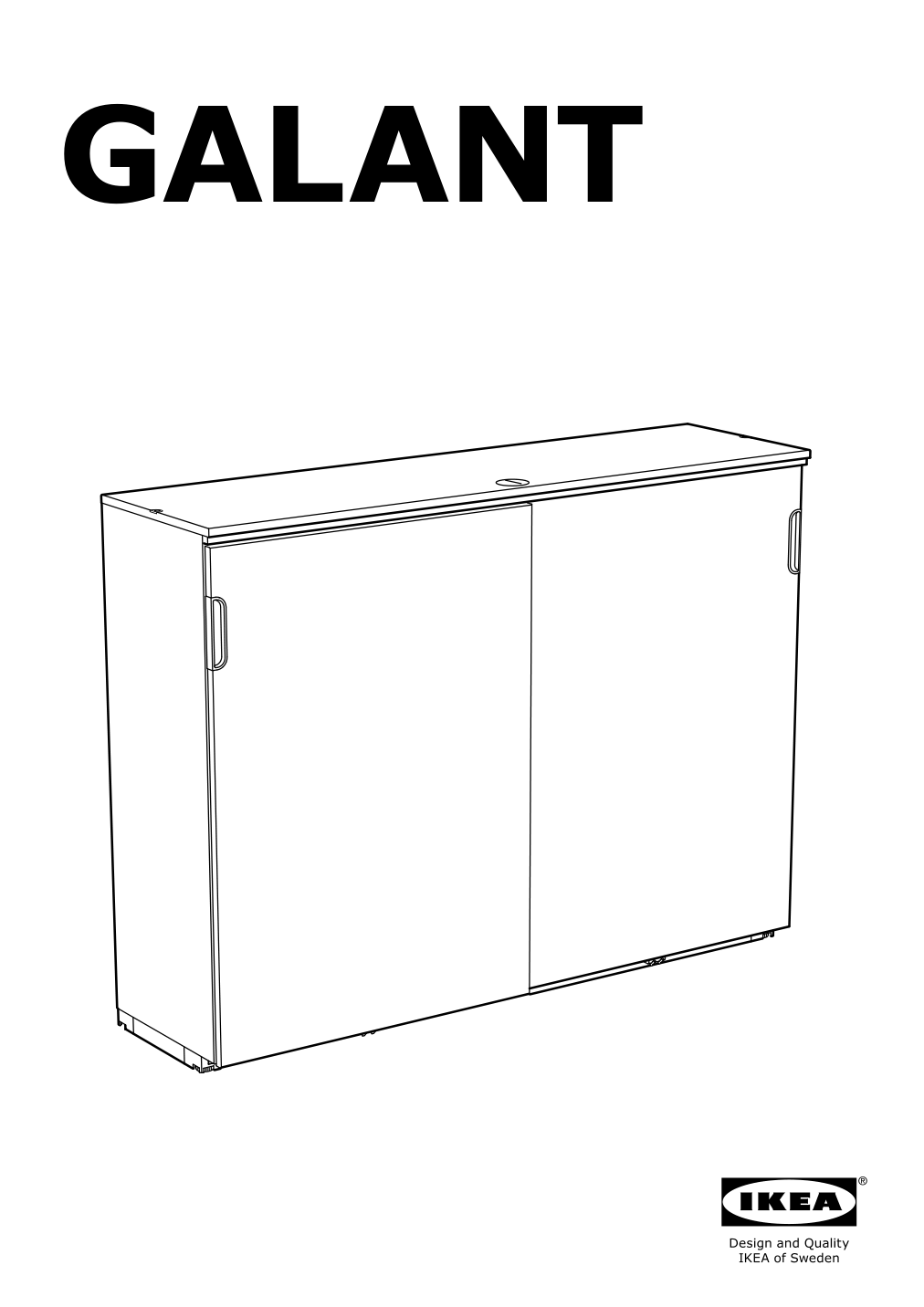 Assembly instructions for IKEA Galant cabinet with sliding doors black stained ash veneer | Page 1 - IKEA GALANT cabinet with sliding doors 203.651.31