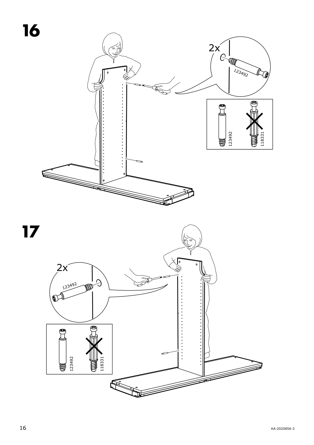 Assembly instructions for IKEA Galant cabinet with sliding doors white stained oak veneer | Page 16 - IKEA GALANT cabinet with sliding doors 803.651.33