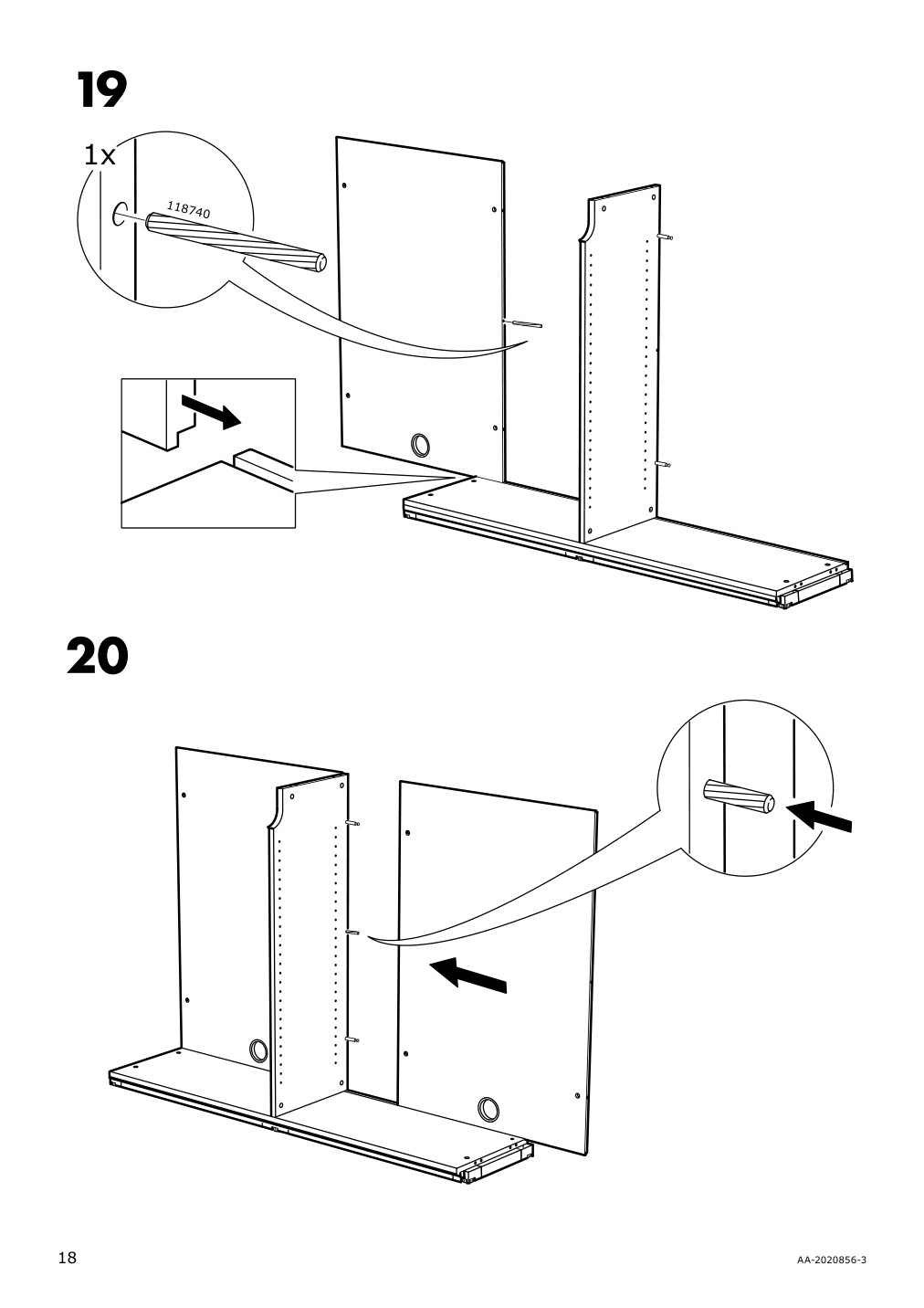 Assembly instructions for IKEA Galant cabinet with sliding doors white | Page 18 - IKEA GALANT storage combination w sliding doors 092.856.16