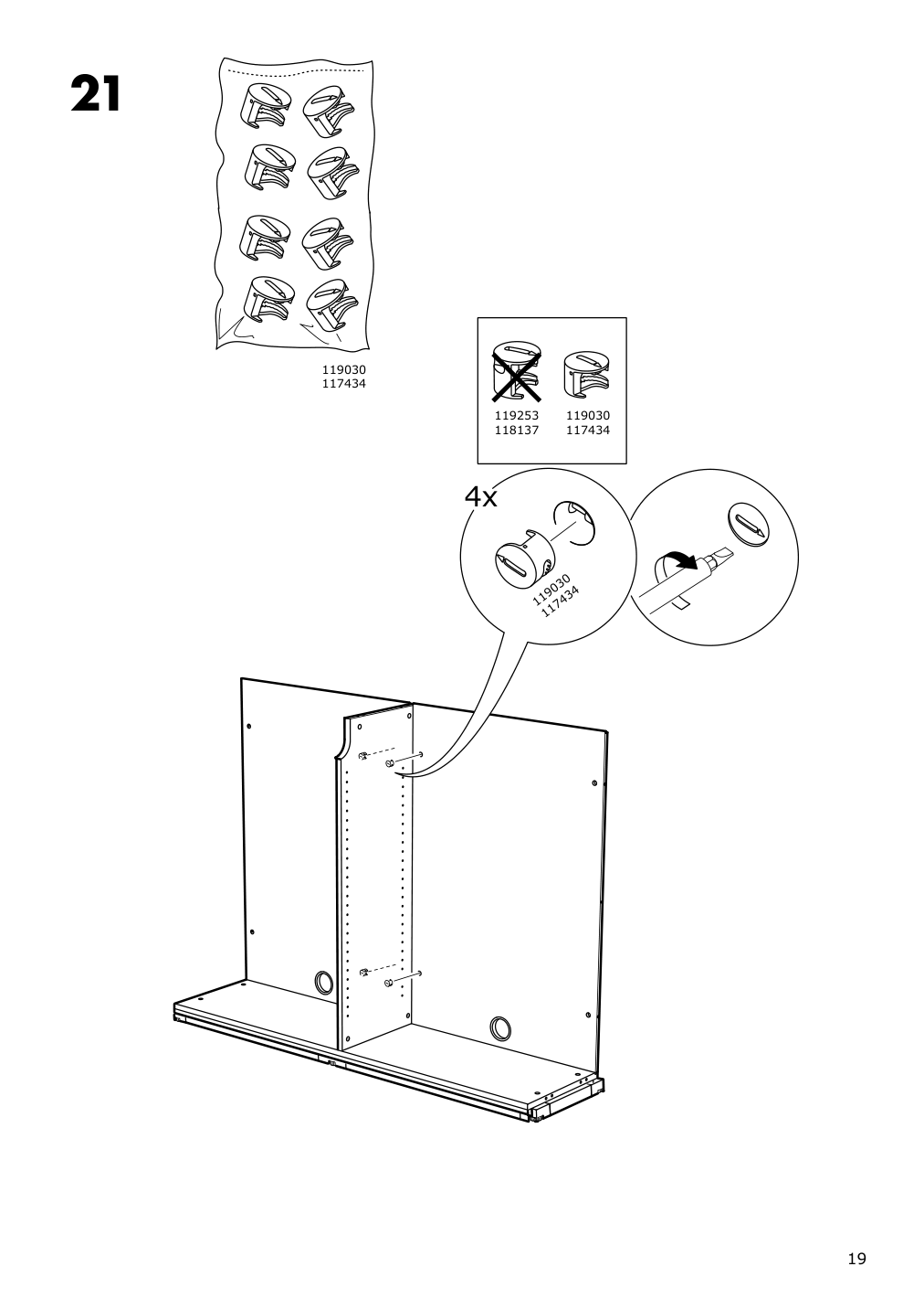 Assembly instructions for IKEA Galant cabinet with sliding doors black stained ash veneer | Page 19 - IKEA GALANT cabinet with sliding doors 203.651.31