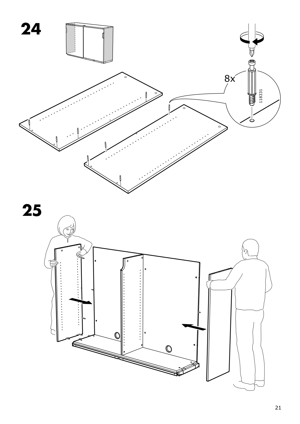 Assembly instructions for IKEA Galant cabinet with sliding doors white | Page 21 - IKEA GALANT storage combination w sliding doors 092.856.16