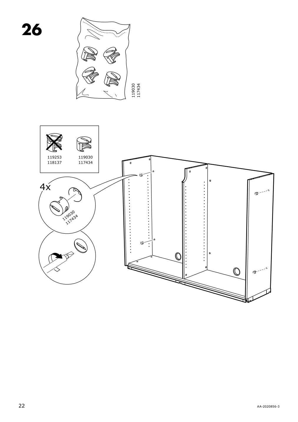 Assembly instructions for IKEA Galant cabinet with sliding doors white | Page 22 - IKEA GALANT storage combination w sliding doors 092.856.16