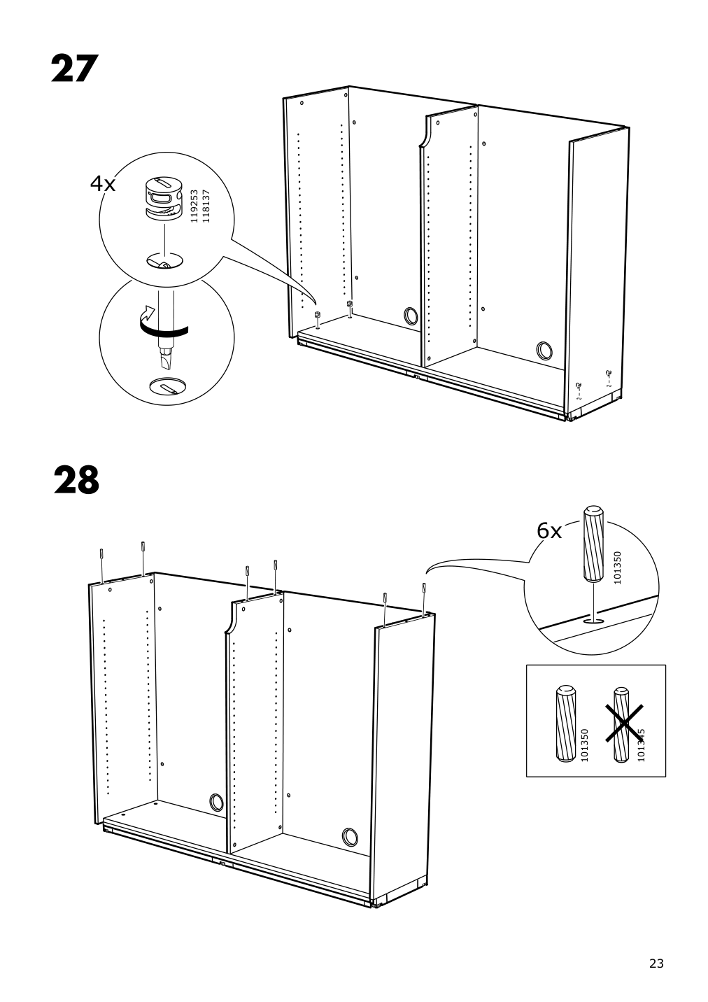 Assembly instructions for IKEA Galant cabinet with sliding doors white stained oak veneer | Page 23 - IKEA GALANT storage combination w sliding doors 292.857.76