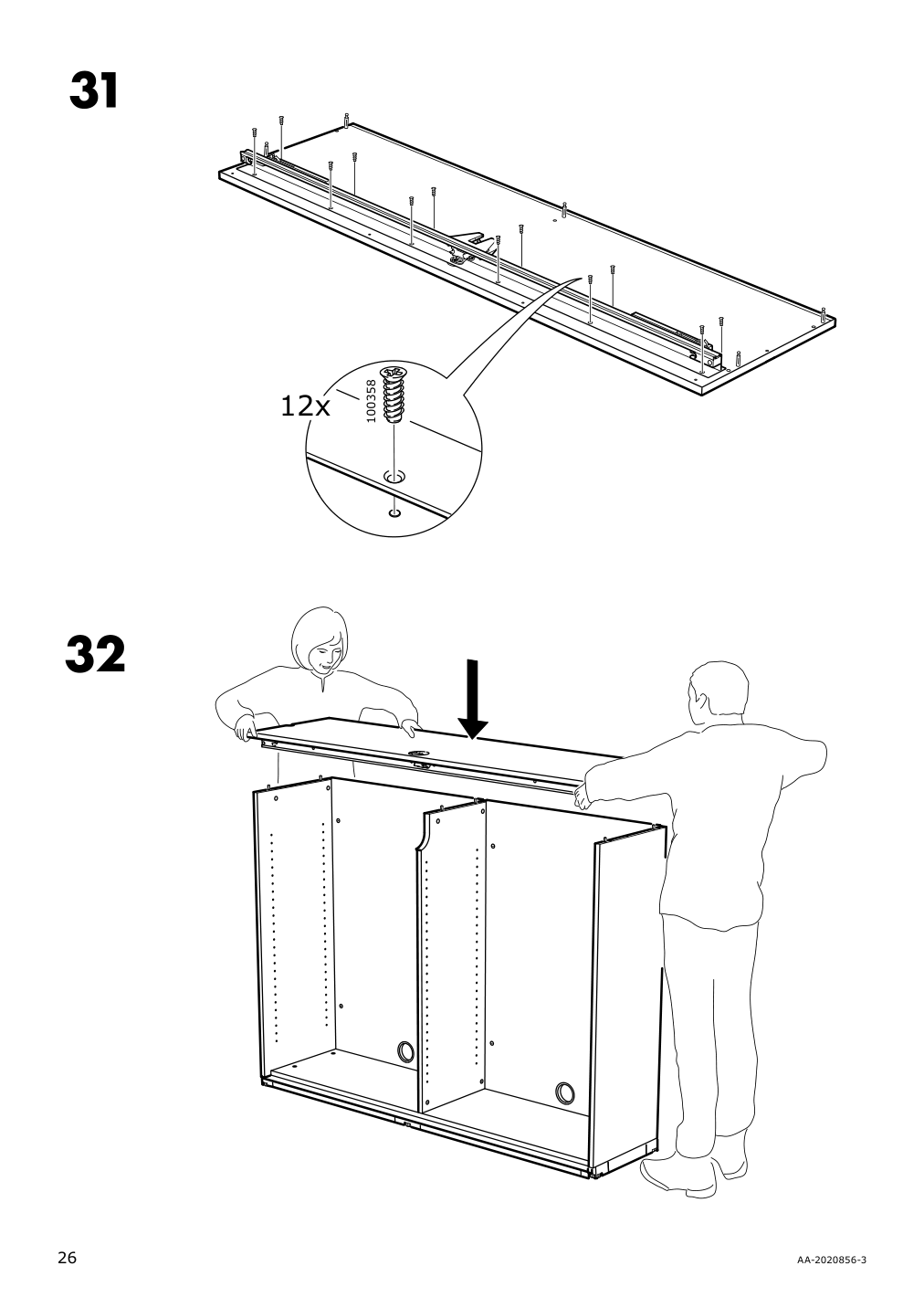 Assembly instructions for IKEA Galant cabinet with sliding doors black stained ash veneer | Page 26 - IKEA GALANT storage combination w sliding doors 692.856.18