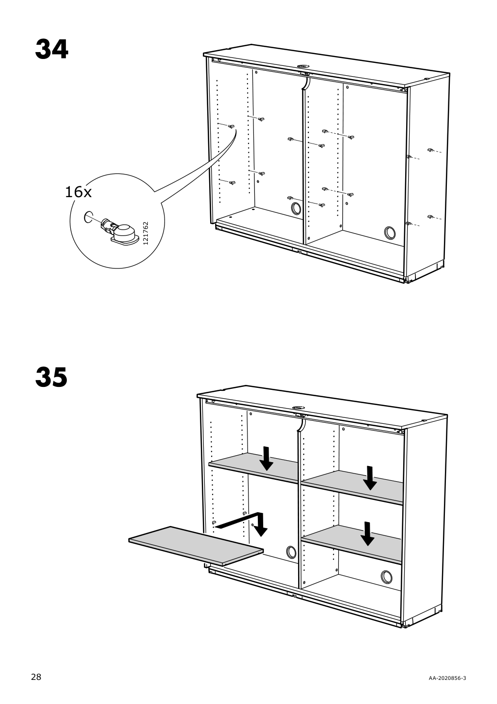 Assembly instructions for IKEA Galant cabinet with sliding doors white stained oak veneer | Page 28 - IKEA GALANT cabinet with sliding doors 803.651.33