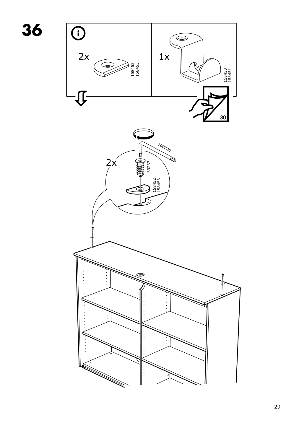 Assembly instructions for IKEA Galant cabinet with sliding doors black stained ash veneer | Page 29 - IKEA GALANT cabinet with sliding doors 203.651.31