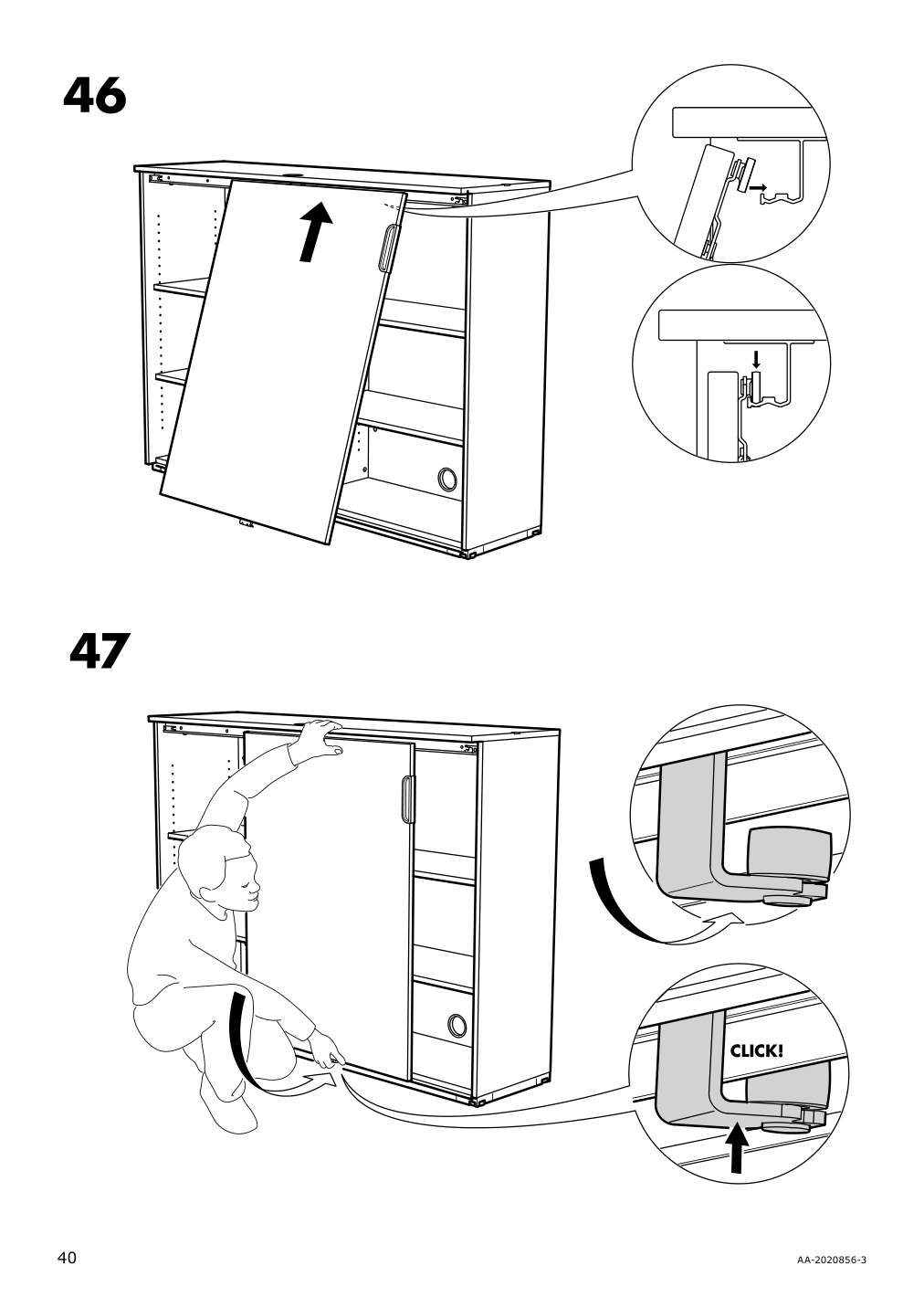 Assembly instructions for IKEA Galant cabinet with sliding doors white stained oak veneer | Page 40 - IKEA GALANT storage combination w sliding doors 292.857.76