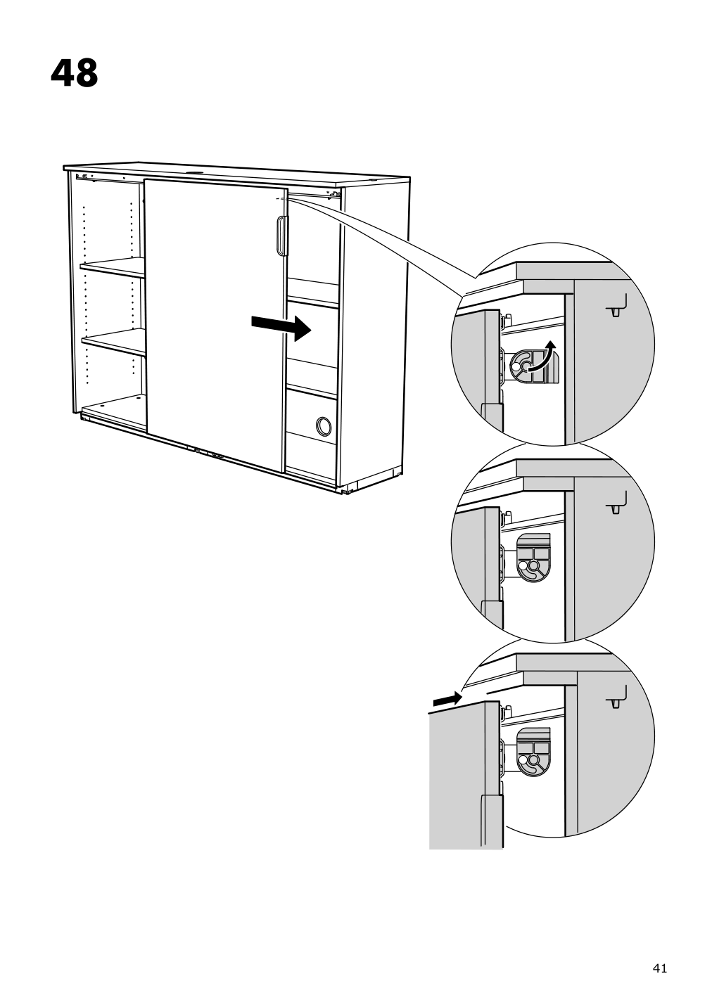 Assembly instructions for IKEA Galant cabinet with sliding doors black stained ash veneer | Page 41 - IKEA GALANT cabinet with sliding doors 203.651.31