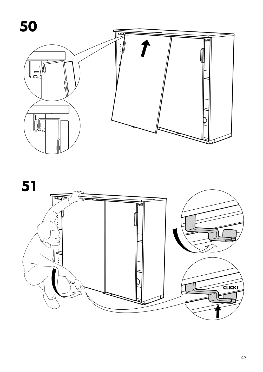 Assembly instructions for IKEA Galant cabinet with sliding doors white stained oak veneer | Page 43 - IKEA GALANT storage combination w sliding doors 292.857.76