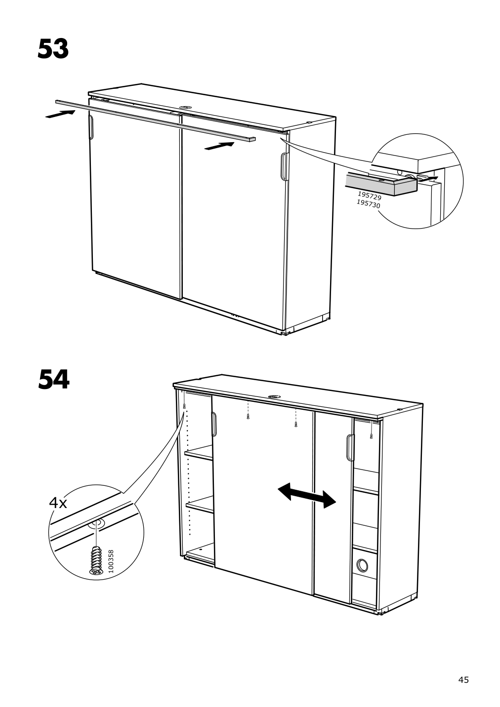 Assembly instructions for IKEA Galant cabinet with sliding doors black stained ash veneer | Page 45 - IKEA GALANT storage combination w sliding doors 692.856.18