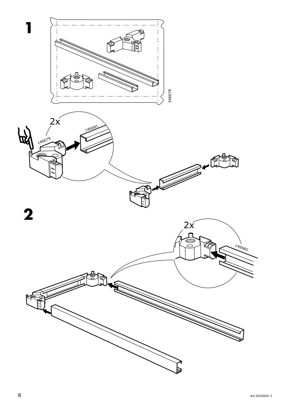 Assembly instructions for IKEA Galant cabinet with sliding doors white | Page 8 - IKEA GALANT storage combination w sliding doors 092.856.16