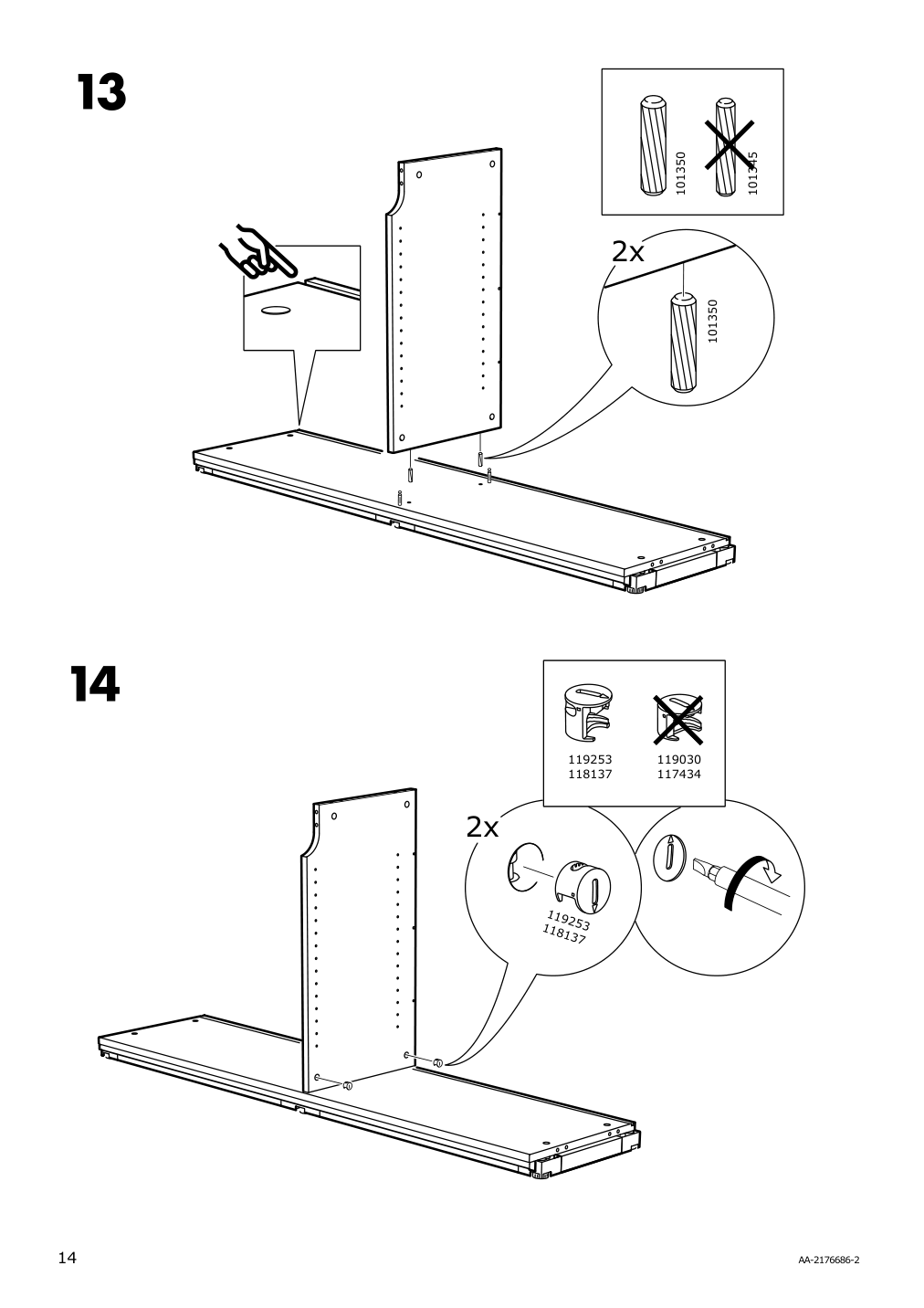 Assembly instructions for IKEA Galant cabinet with sliding doors white | Page 14 - IKEA GALANT cabinet with sliding doors 104.728.67