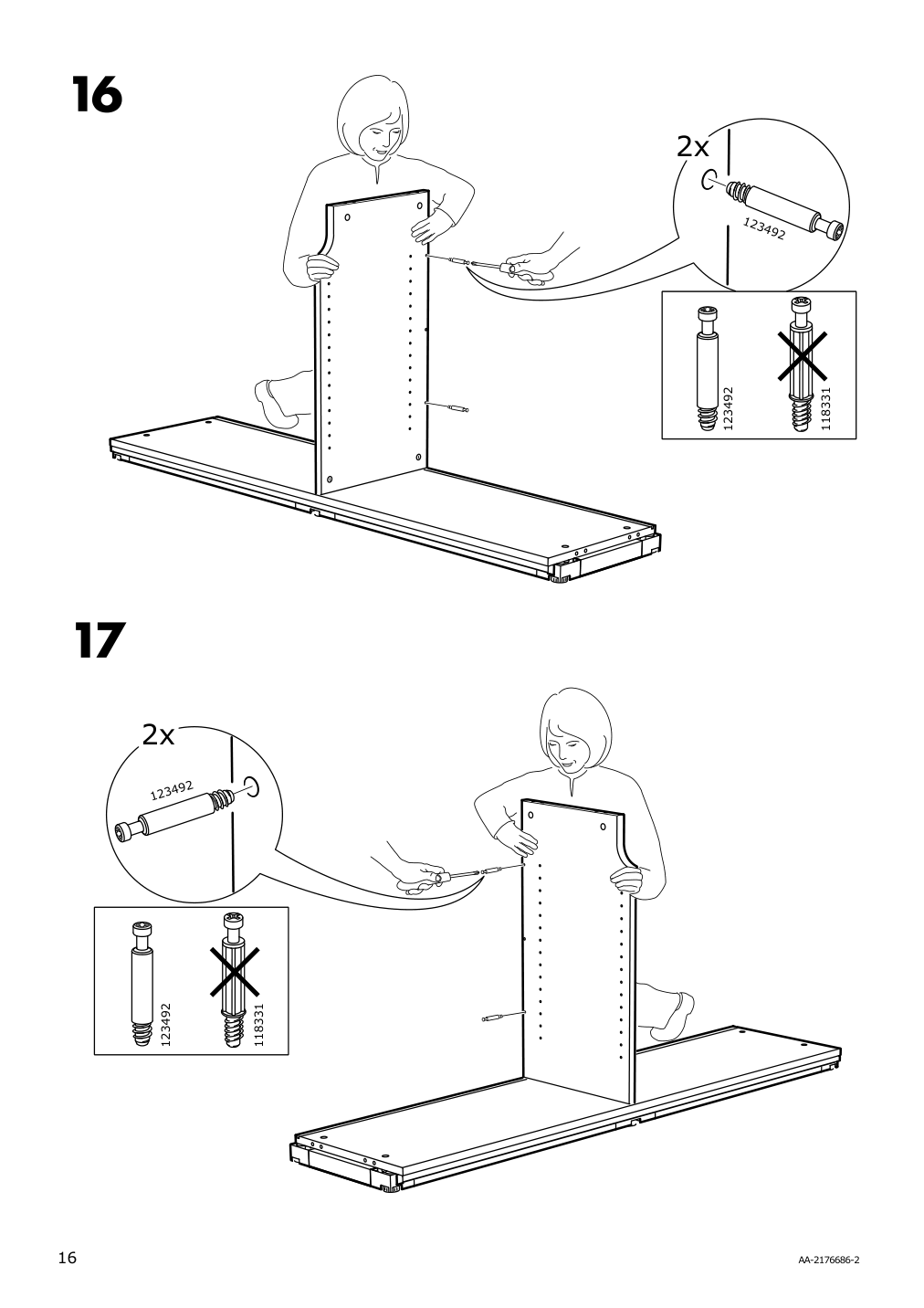 Assembly instructions for IKEA Galant cabinet with sliding doors white | Page 16 - IKEA GALANT cabinet with sliding doors 104.728.67