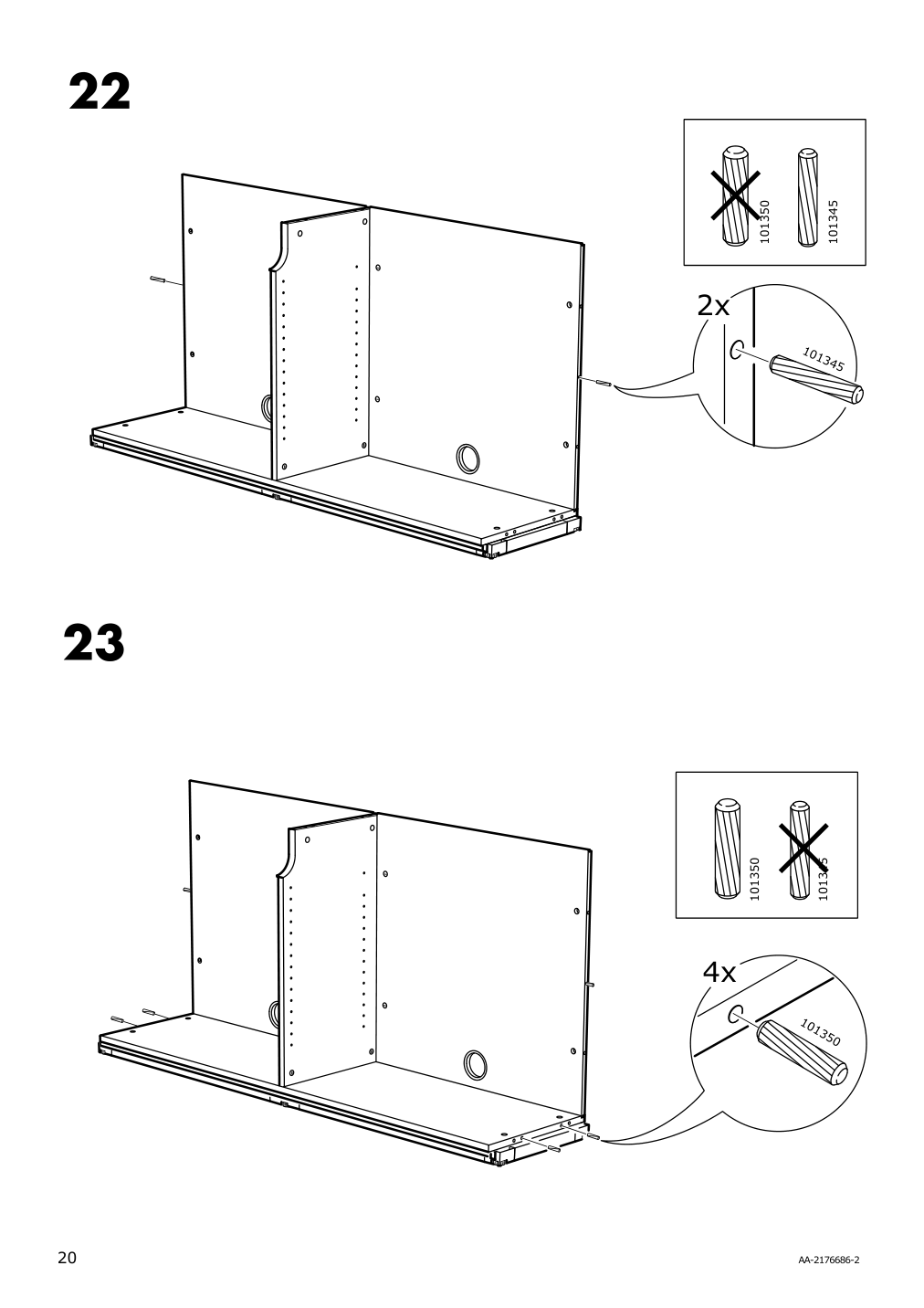 Assembly instructions for IKEA Galant cabinet with sliding doors white | Page 20 - IKEA GALANT cabinet with sliding doors 104.728.67