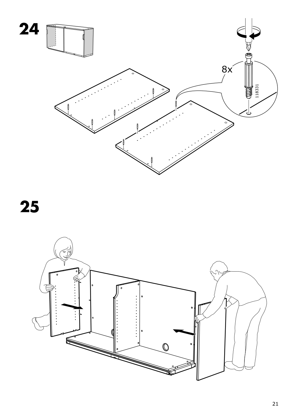 Assembly instructions for IKEA Galant cabinet with sliding doors white | Page 21 - IKEA GALANT cabinet with sliding doors 104.728.67