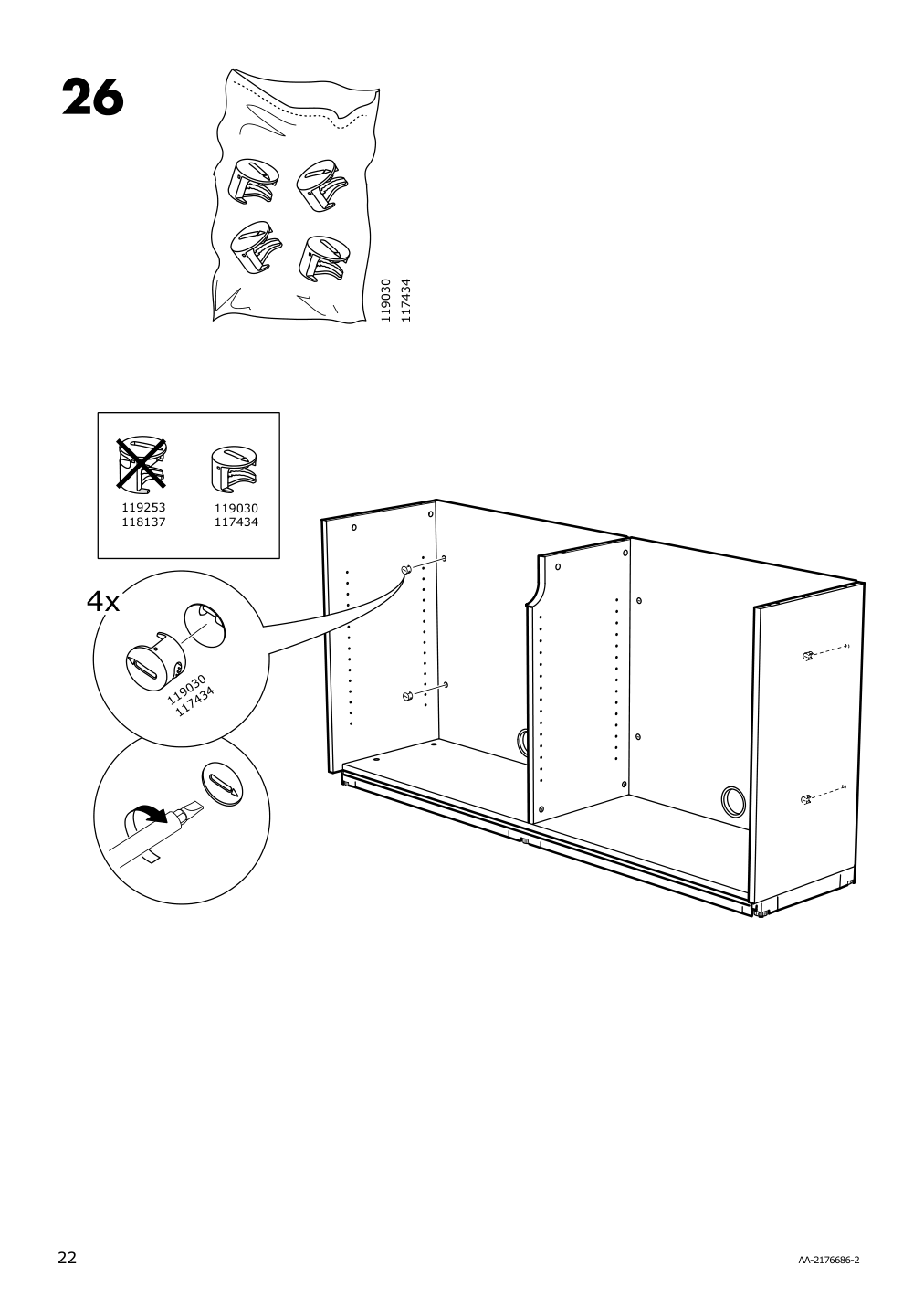 Assembly instructions for IKEA Galant cabinet with sliding doors white | Page 22 - IKEA GALANT cabinet with sliding doors 104.728.67