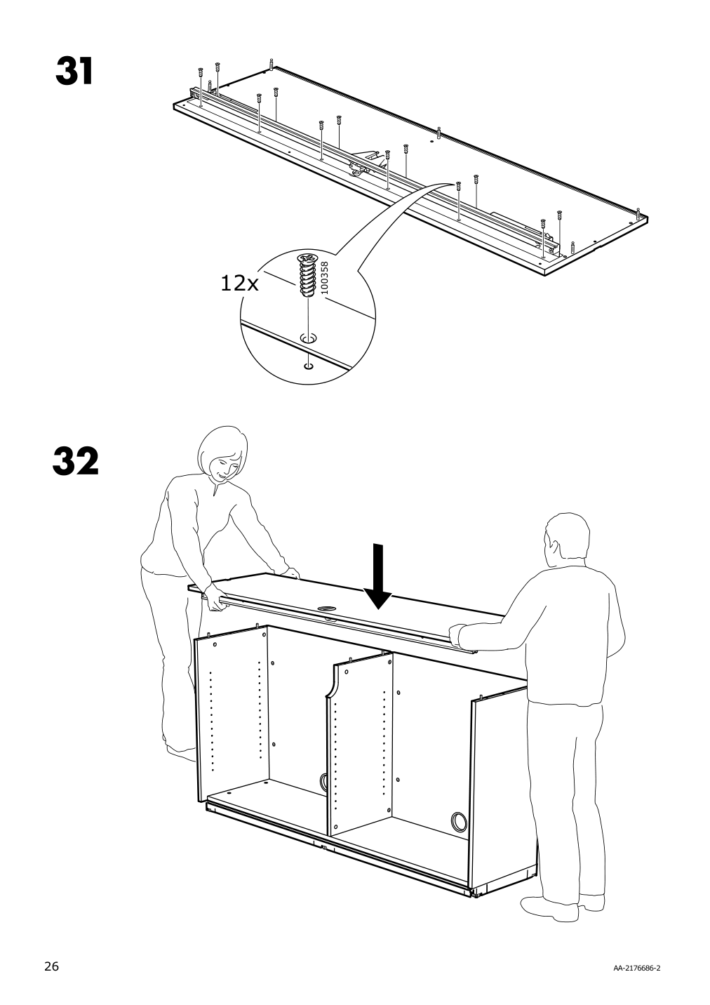 Assembly instructions for IKEA Galant cabinet with sliding doors white | Page 26 - IKEA GALANT cabinet with sliding doors 104.728.67