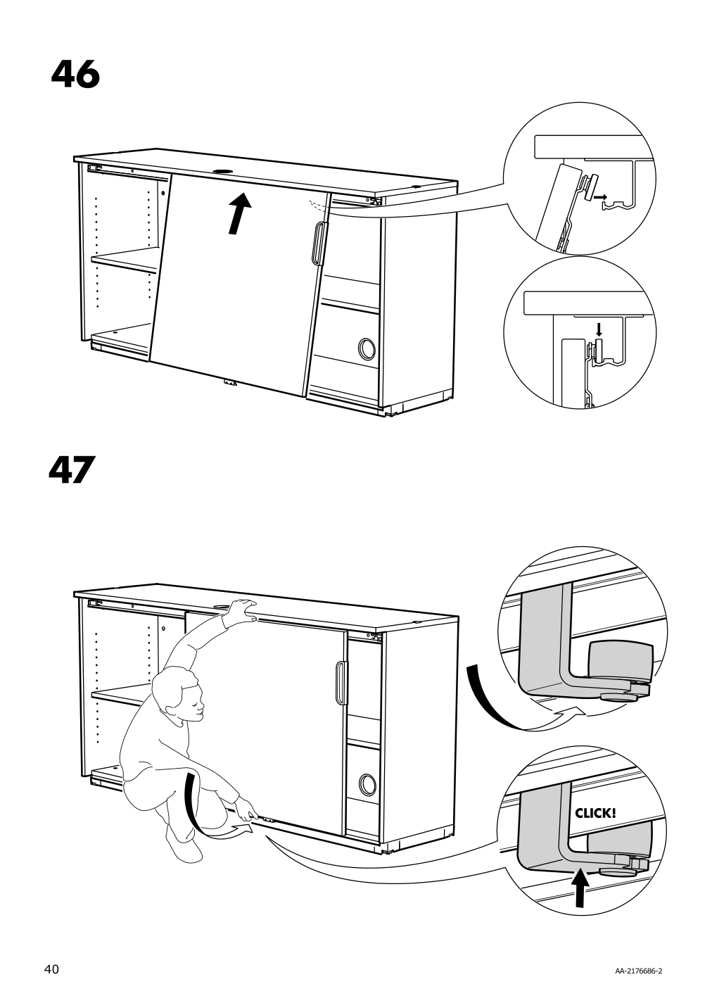 Assembly instructions for IKEA Galant cabinet with sliding doors white | Page 40 - IKEA GALANT cabinet with sliding doors 104.728.67