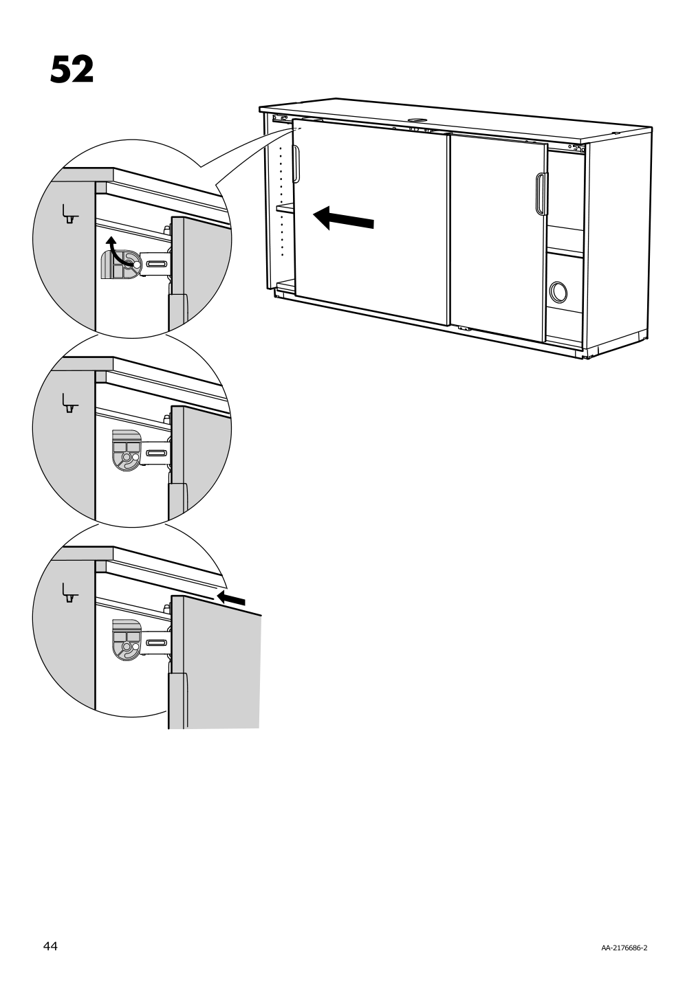 Assembly instructions for IKEA Galant cabinet with sliding doors white | Page 44 - IKEA GALANT cabinet with sliding doors 104.728.67