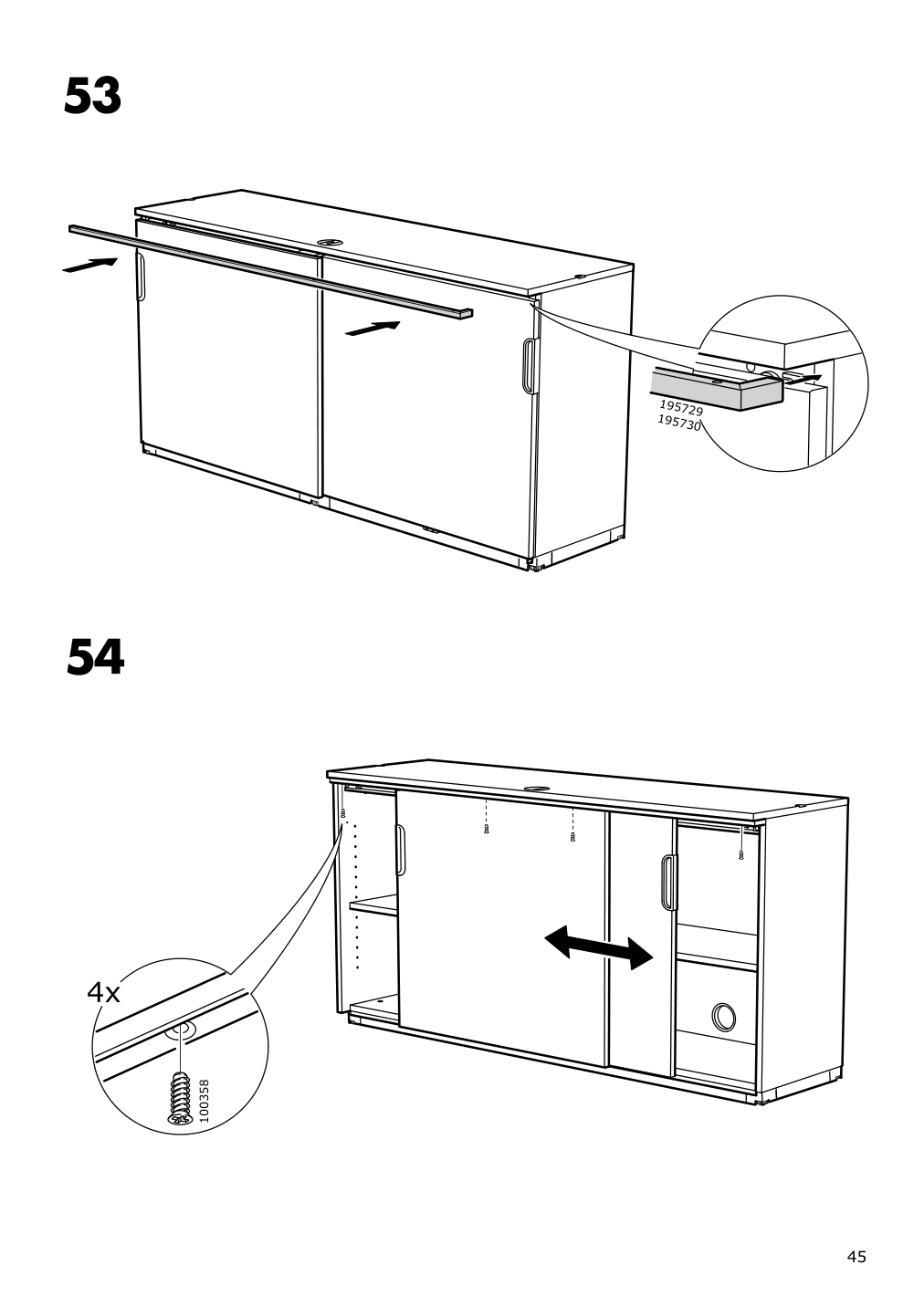 Assembly instructions for IKEA Galant cabinet with sliding doors white | Page 45 - IKEA GALANT cabinet with sliding doors 104.728.67