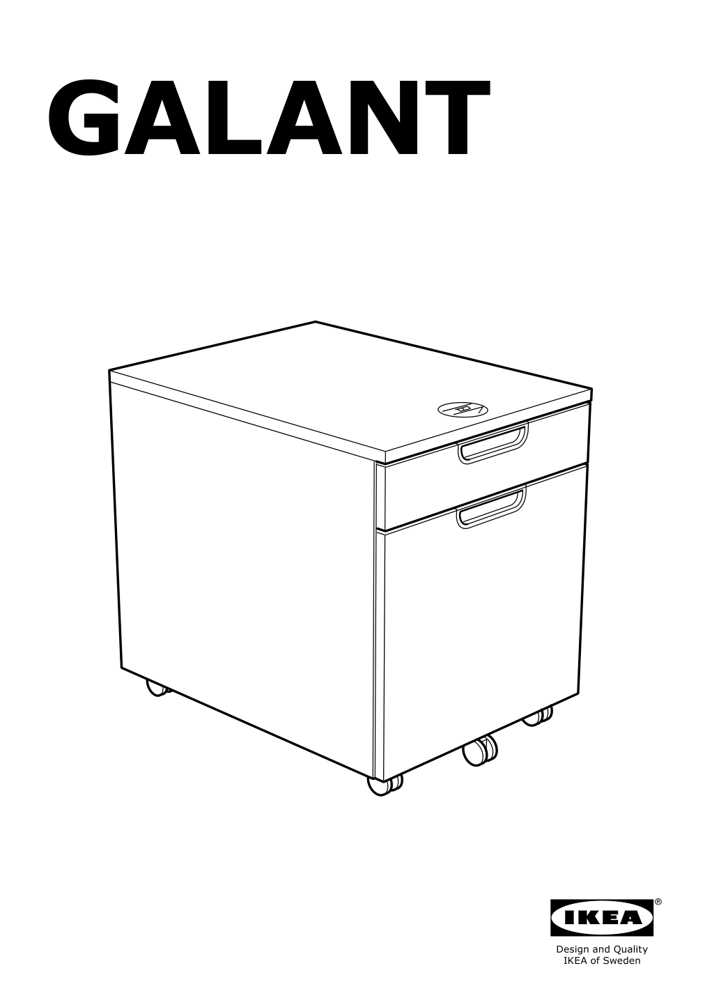 Assembly instructions for IKEA Galant drawer unit drop file storage white stained oak veneer | Page 1 - IKEA GALANT drawer unit/drop file storage 303.651.21