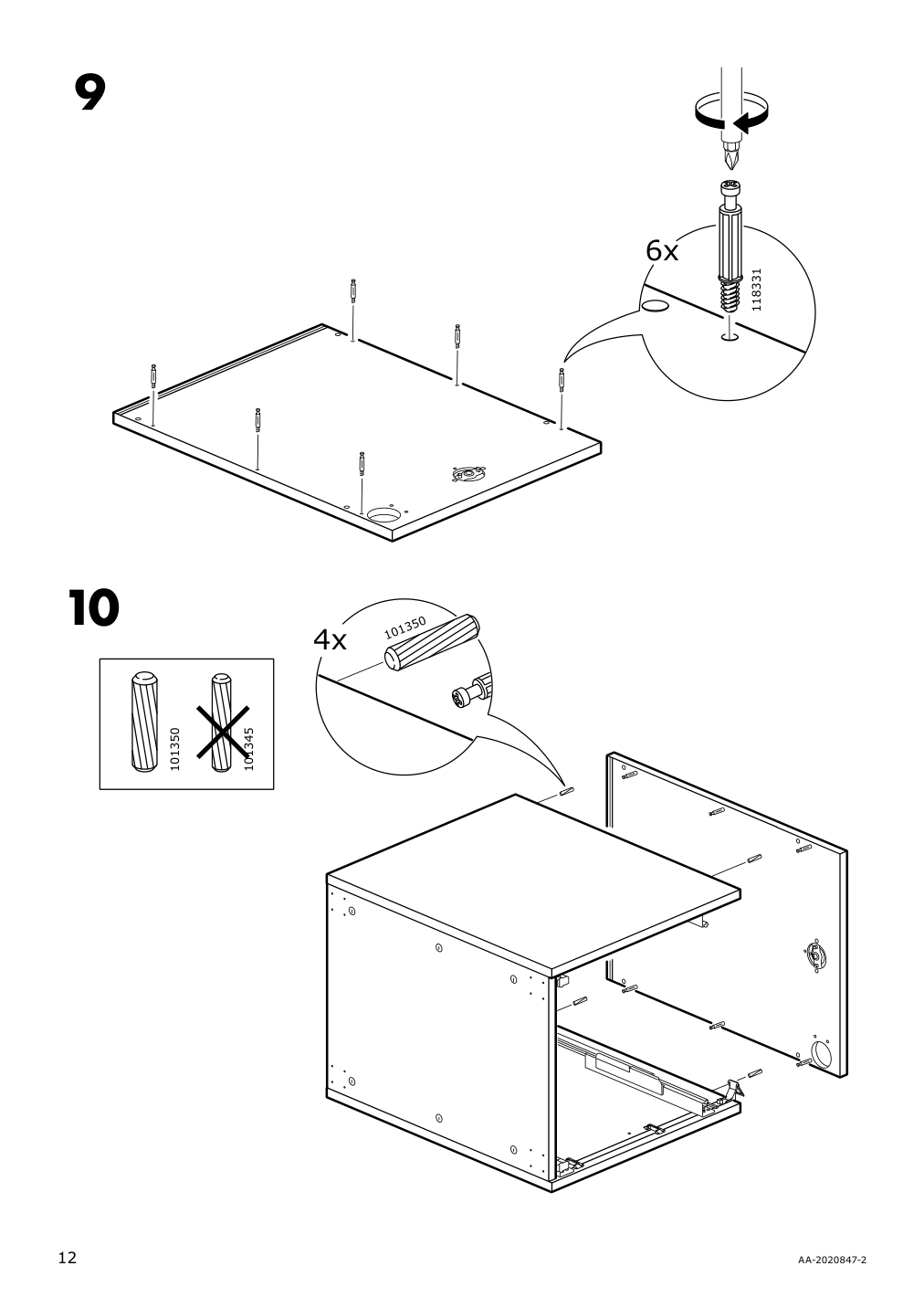 Assembly instructions for IKEA Galant drawer unit drop file storage white stained oak veneer | Page 12 - IKEA GALANT drawer unit/drop file storage 303.651.21