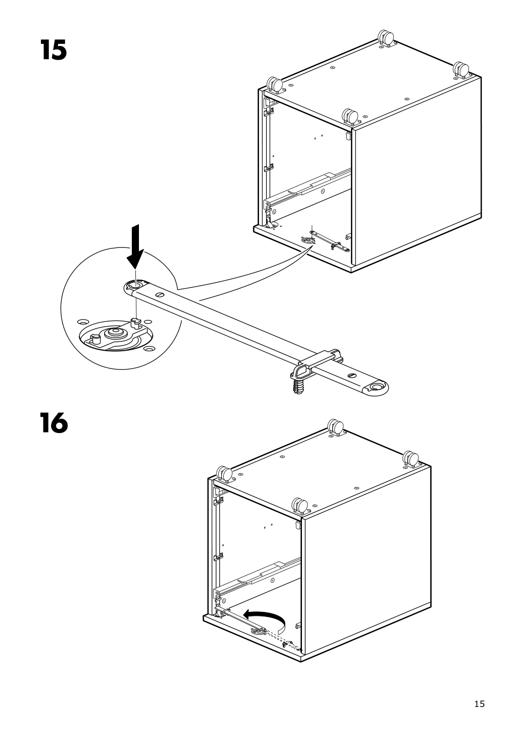 Assembly instructions for IKEA Galant drawer unit drop file storage white stained oak veneer | Page 15 - IKEA GALANT drawer unit/drop file storage 303.651.21