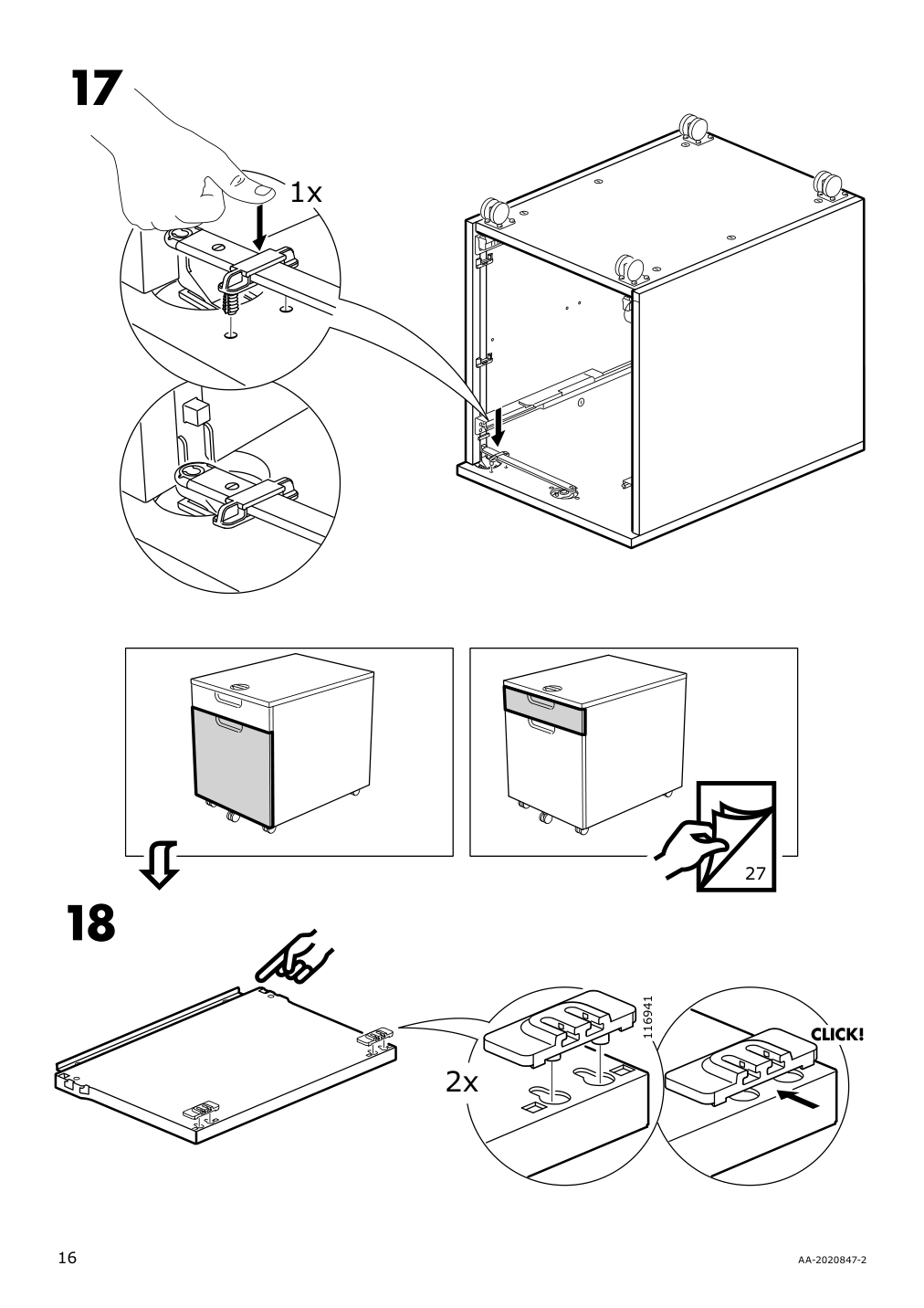 Assembly instructions for IKEA Galant drawer unit drop file storage white stained oak veneer | Page 16 - IKEA GALANT drawer unit/drop file storage 303.651.21