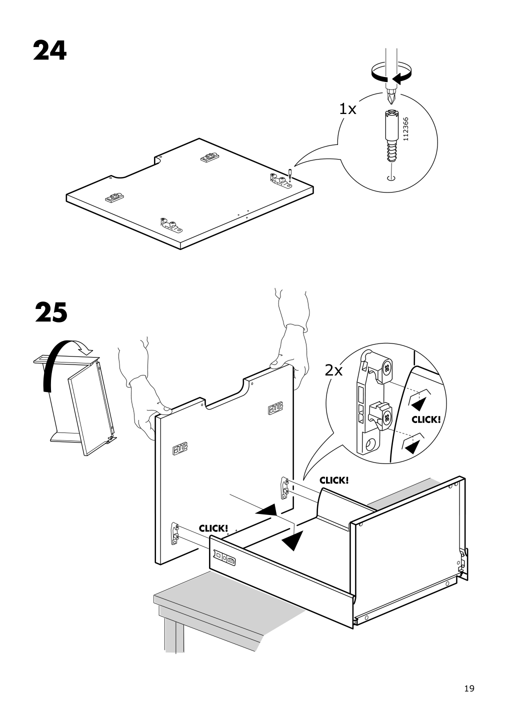 Assembly instructions for IKEA Galant drawer unit drop file storage white stained oak veneer | Page 19 - IKEA GALANT drawer unit/drop file storage 303.651.21